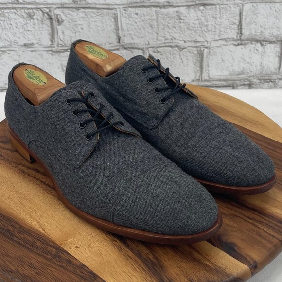 Taft Kennedy Mens 10/44 Gray Wool Cap Toe Oxford Derby Dress Shoes main image 6